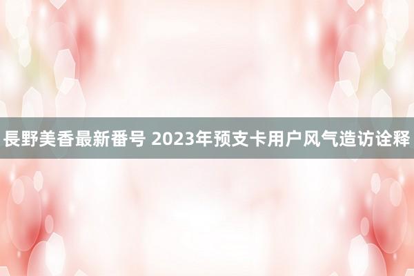 長野美香最新番号 2023年预支卡用户风气造访诠释