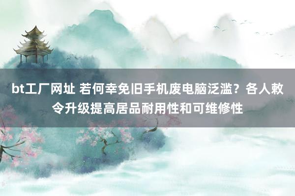 bt工厂网址 若何幸免旧手机废电脑泛滥？各人敕令升级提高居品耐用性和可维修性