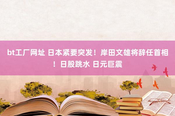 bt工厂网址 日本紧要突发！岸田文雄将辞任首相！日股跳水 日元巨震