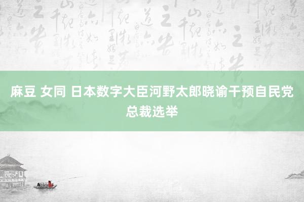 麻豆 女同 日本数字大臣河野太郎晓谕干预自民党总裁选举