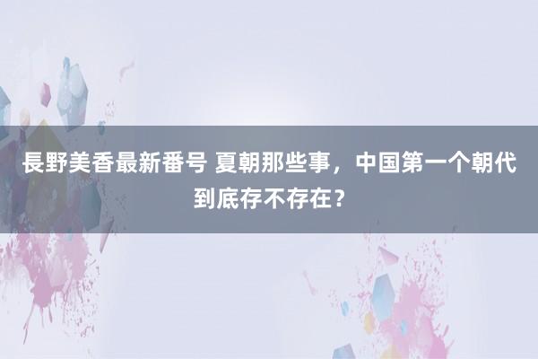 長野美香最新番号 夏朝那些事，中国第一个朝代到底存不存在？