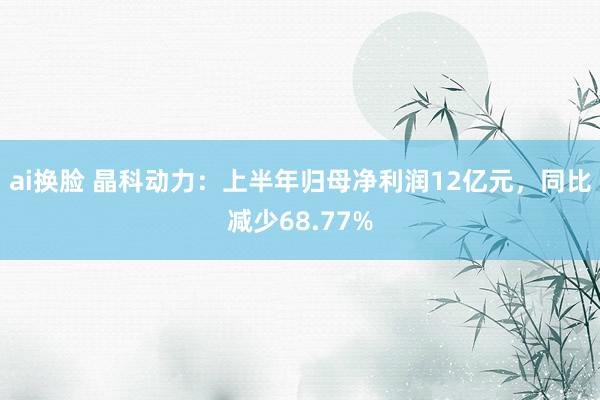 ai换脸 晶科动力：上半年归母净利润12亿元，同比减少68.77%