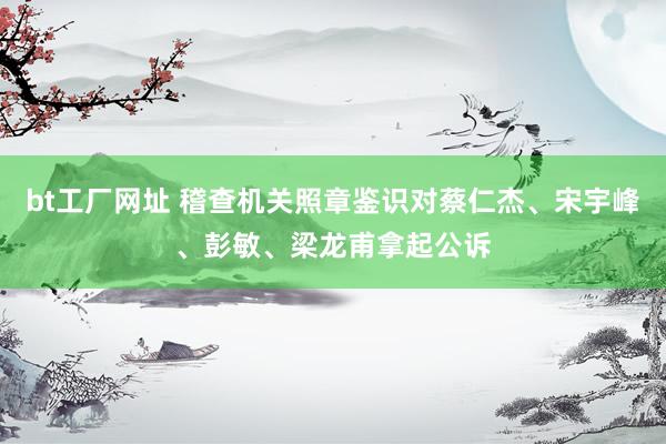 bt工厂网址 稽查机关照章鉴识对蔡仁杰、宋宇峰、彭敏、梁龙甫拿起公诉