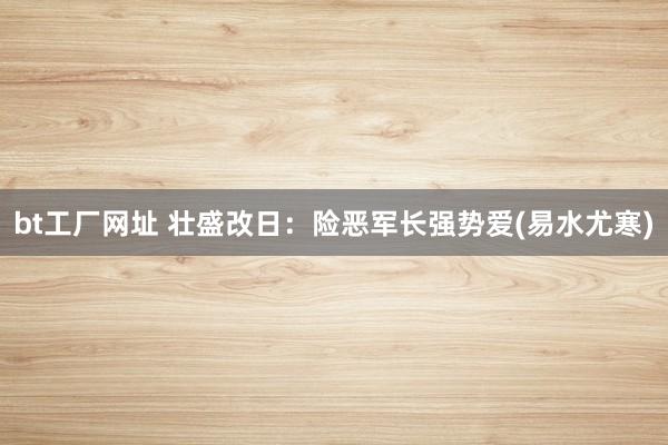 bt工厂网址 壮盛改日：险恶军长强势爱(易水尤寒)